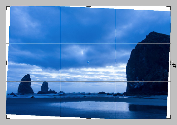 Enlarging crop rectangle reveals empty areas outside the image.