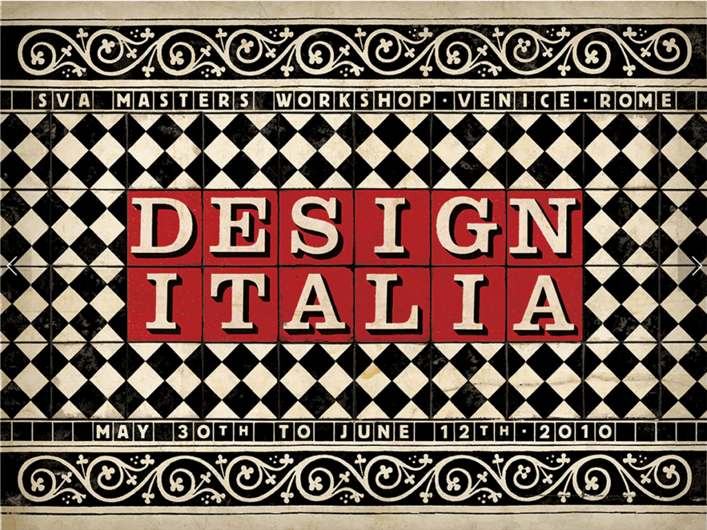 Design Italia Masters Workshop handlettered poster
