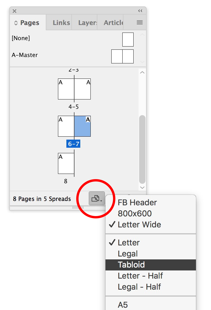 Choose custom page size