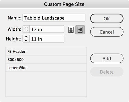 saving the new custom page size