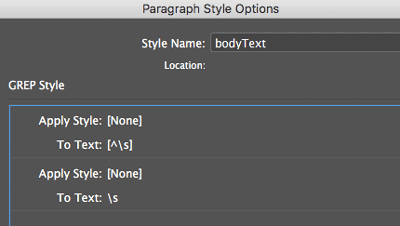 showspace7.png setting grep style to none