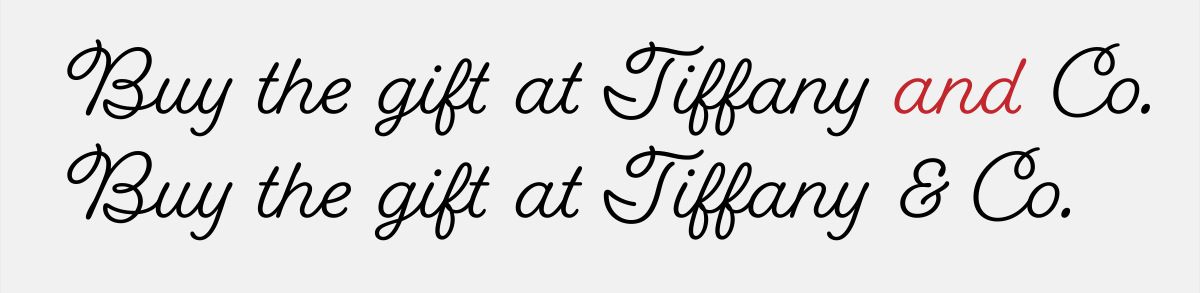 Text "Buy the gift at Tiffany and Co."