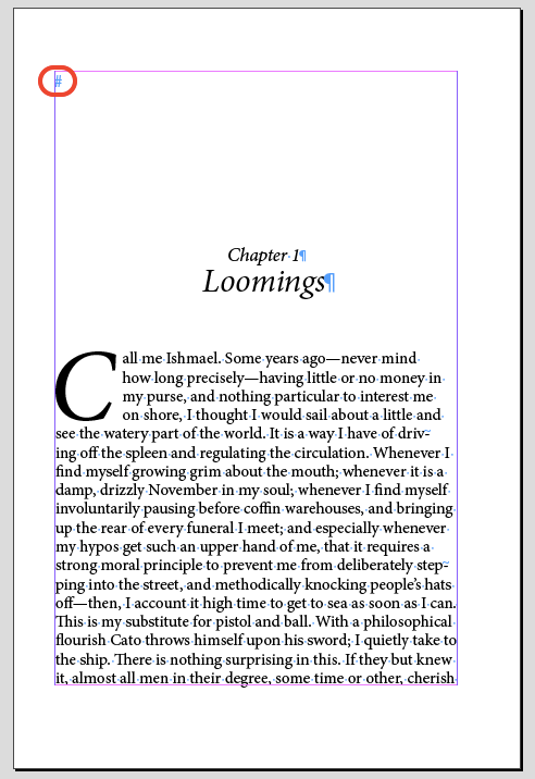 InDesign contest end of story marker