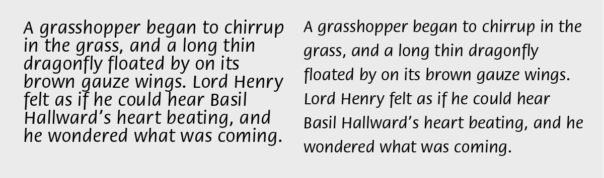 Comparison between two texts set in ITC Flora with more and less line spacing.