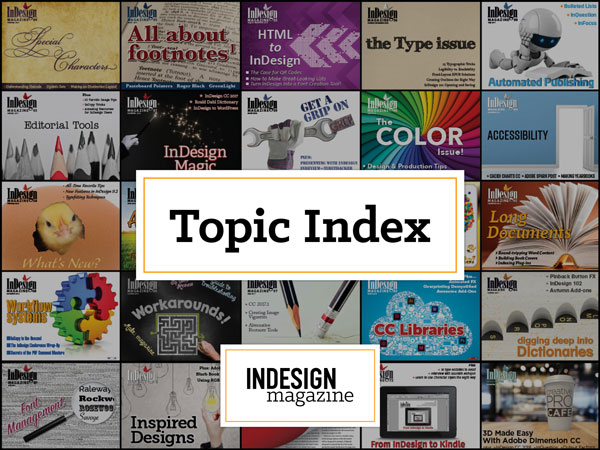 InDesign Magazine topic index cover