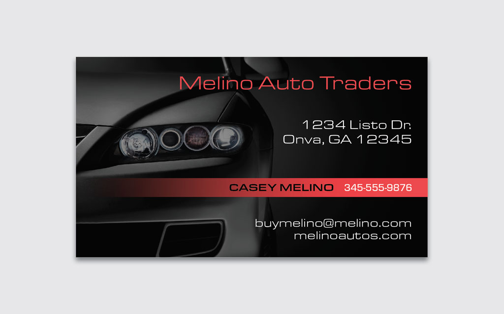car dealer business card design