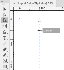 creating liquid guides in InDesign by dragging from the ruler with the Page tool