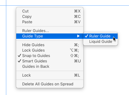 convert guide type in InDesign via contextual menu