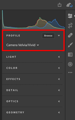 Lightroom profiles location in Lightroom CC