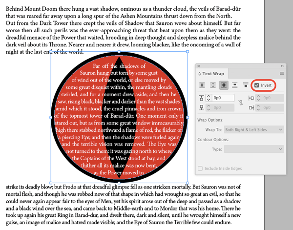 InDesign invert text wrap