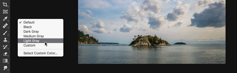 Changing the document window background color in Photoshop