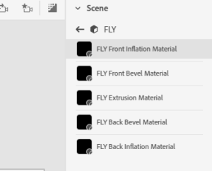 Material list open in Dimension