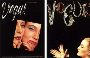 Vogue magazine covers with photos of women's faces