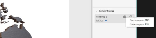 The snapshot menu lets you choose PSD or PNG file format