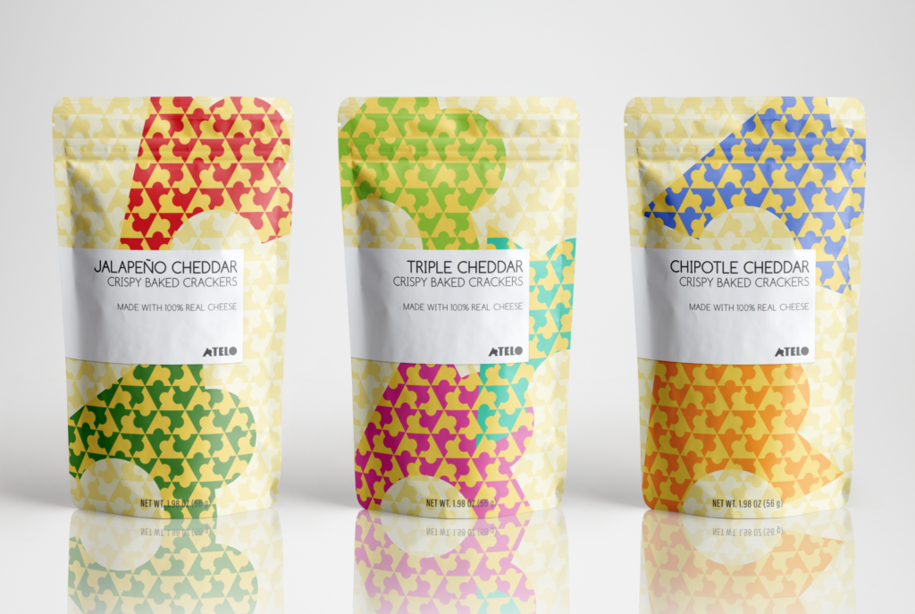 cracker packaging with triangle tessellation pattern