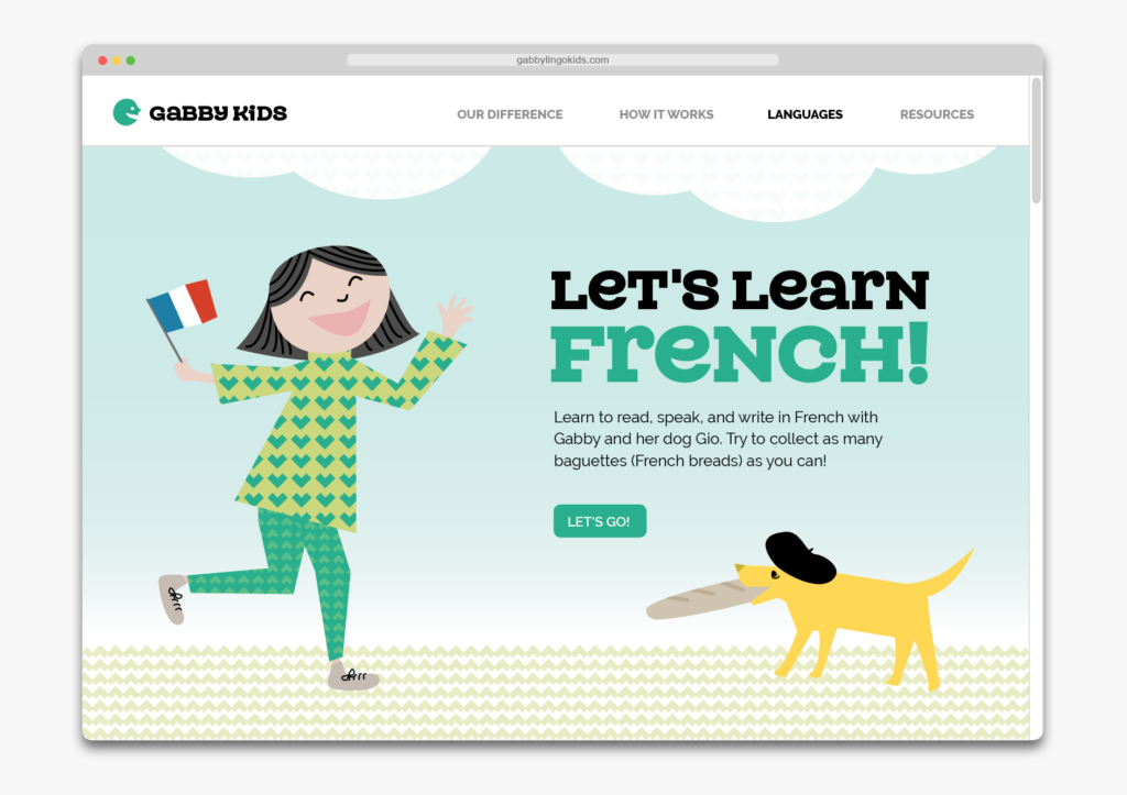 illustrated webpage with pattern design