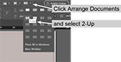 The 2-up button on the ribbon.
