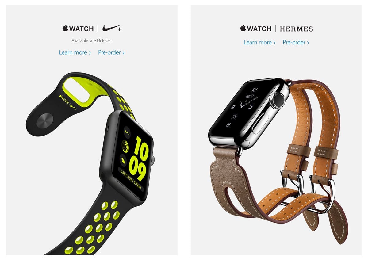 Advertisements for Apple watches