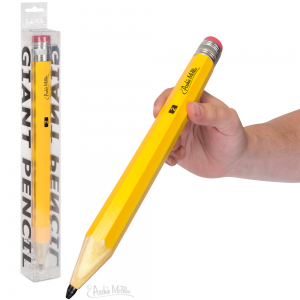 creative holiday gift image of giant pencil