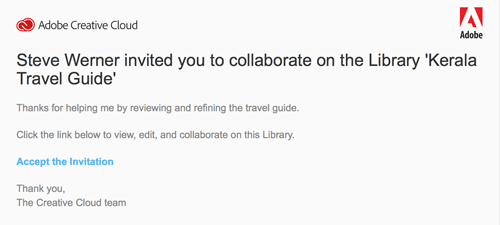 Figure 15: Your invitee will receive a link to begin the collaboration process.