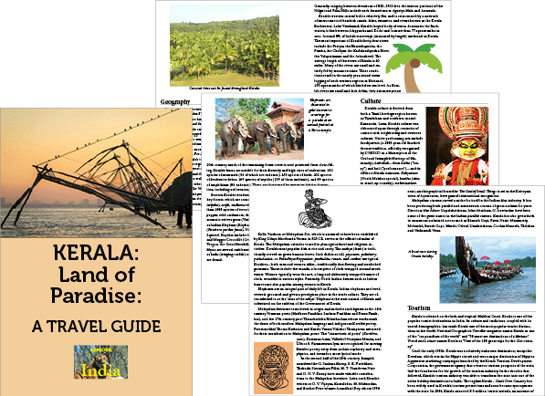Figure 2: Pages from the Kerala Travel Guide