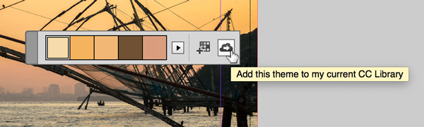 Figure 4: After creating a color theme with InDesign’s Color Theme tool, you can click this button to add it to your current library.
