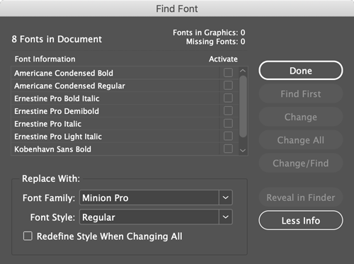 14.3template-poster-fonts InDesign Find Font menu