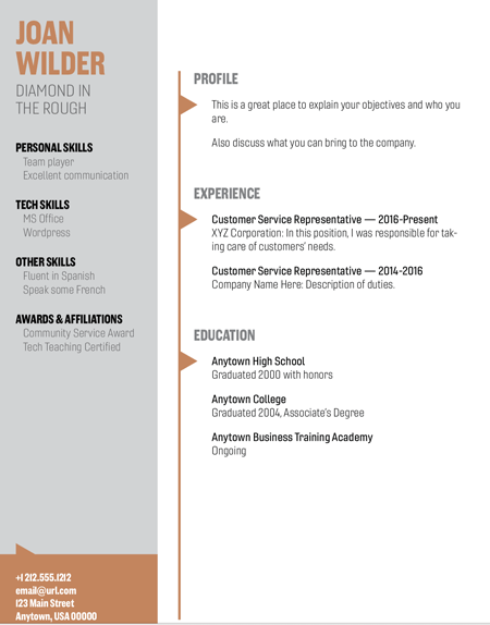InDesign resume template