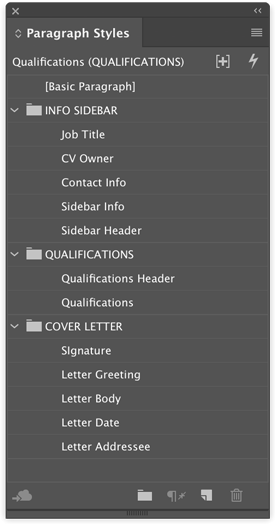 InDesign paragraph styles
