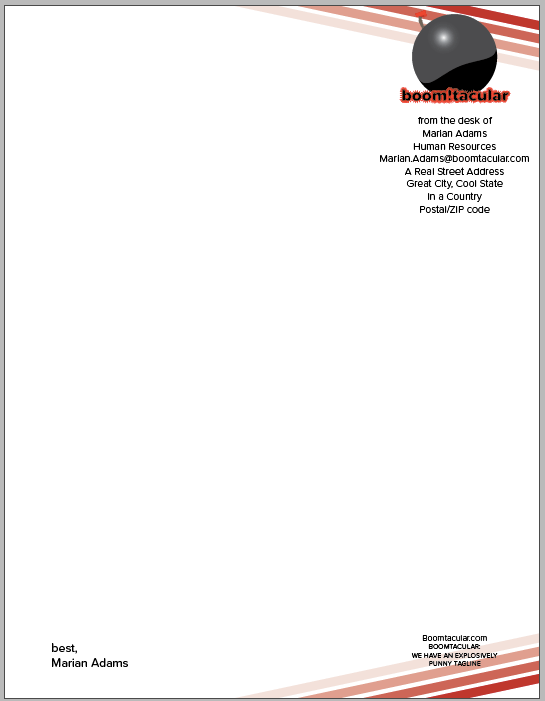 InDesign stationary template