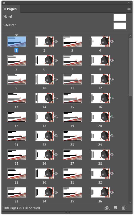 InDesign pages panel