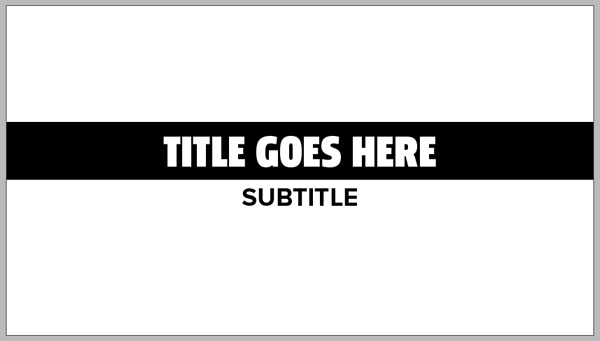 InDesign presentation template title slide