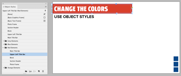 InDesign object styles alternate color schemes