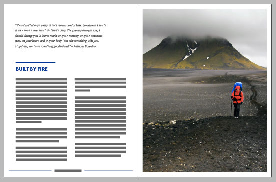 InDesign booklet template spread