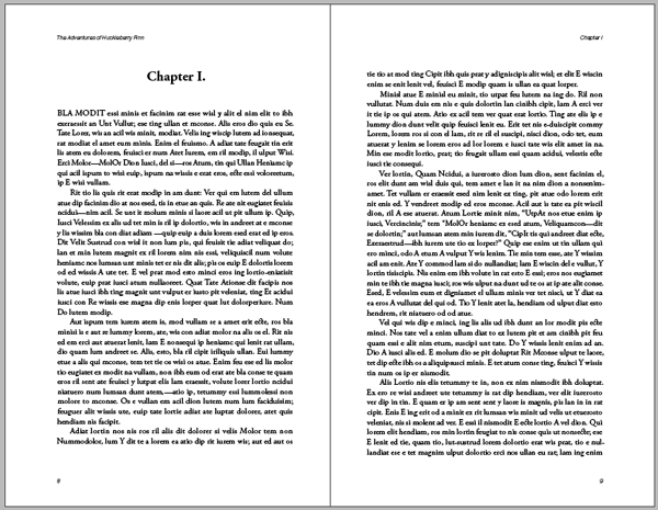 InDesign novel template chapter spread