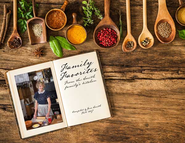 InDesign cookbook template title page