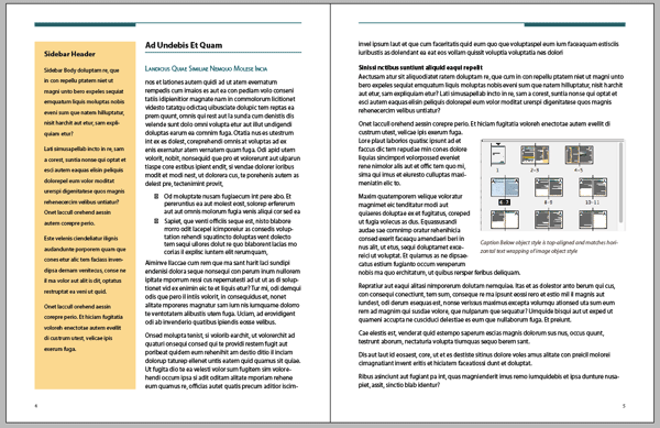InDesign manual template page spread sidebar alternate