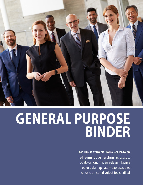 InDesign general purpose binder template cover