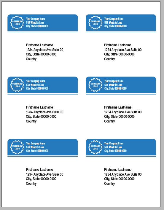 38.7template-business-stationery-5 InDesign business stationery template mailing labels