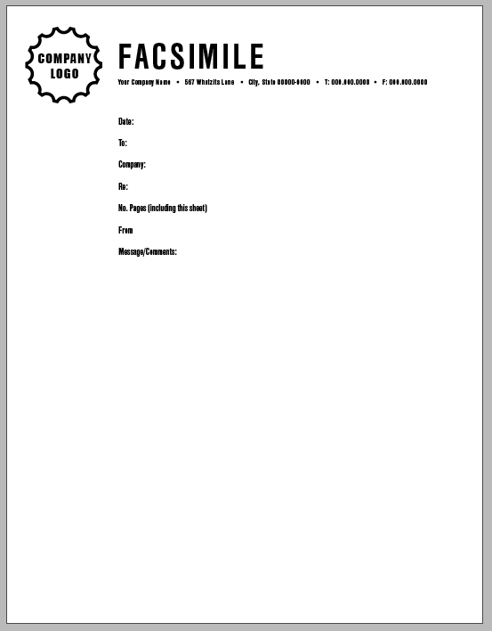 38.8template-business-stationery-4 InDesign business stationery template FAX cover sheet