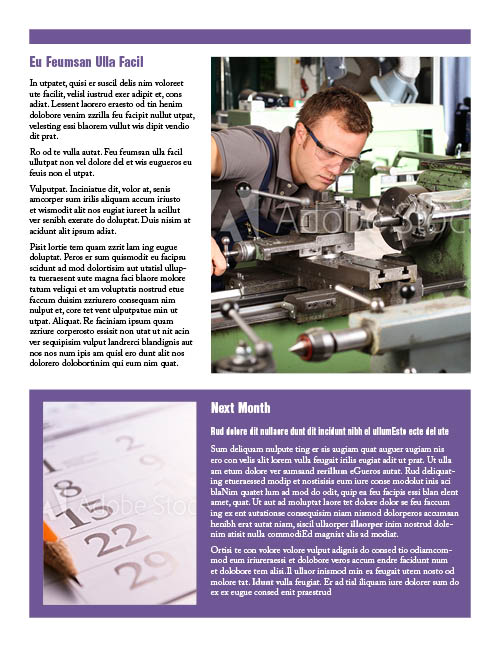 39.3newslettertemplate_004 InDesign newsletter template next month