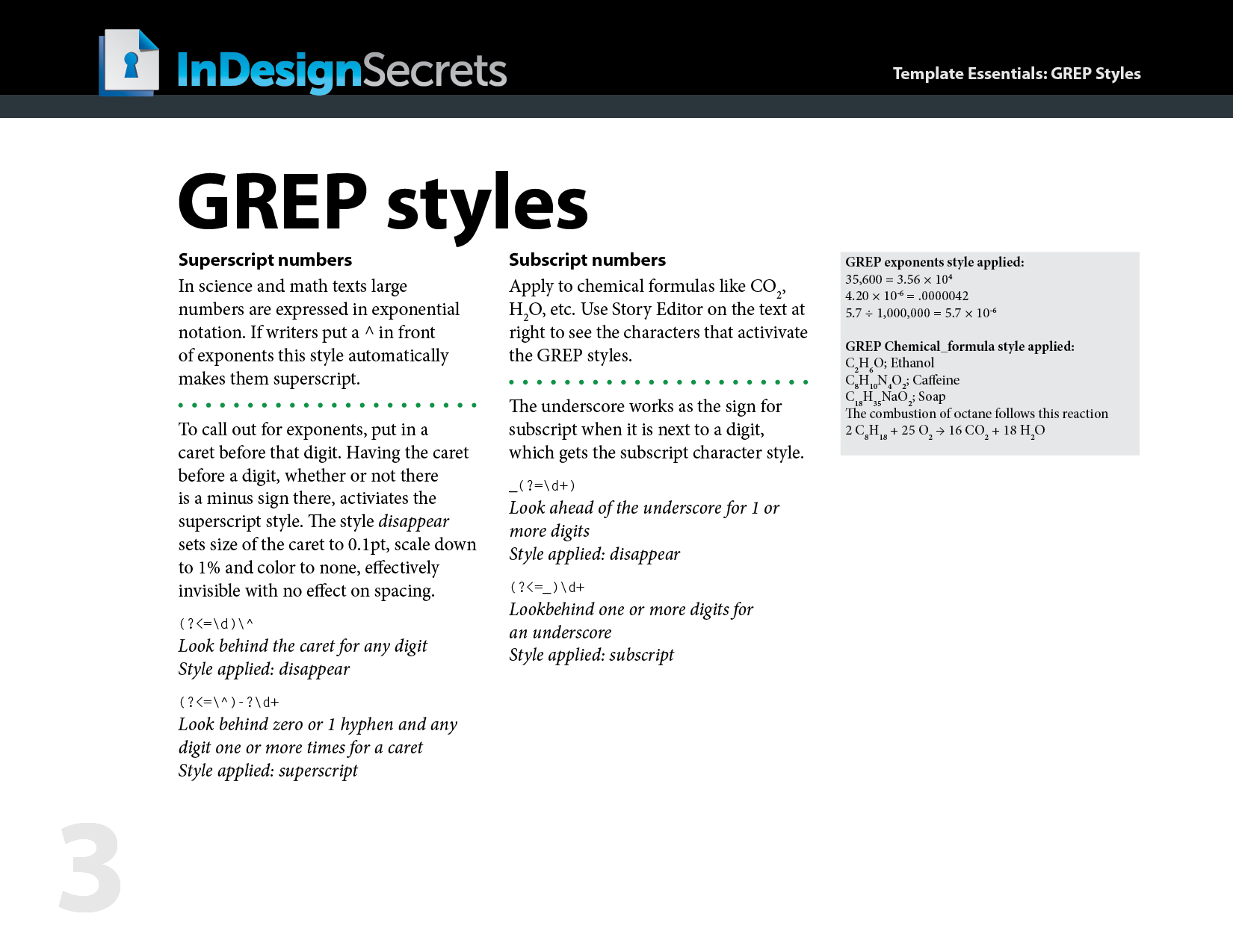 41.4InDesignEssentials_GREP_Styles6 InDesign grep styles superscript subscript