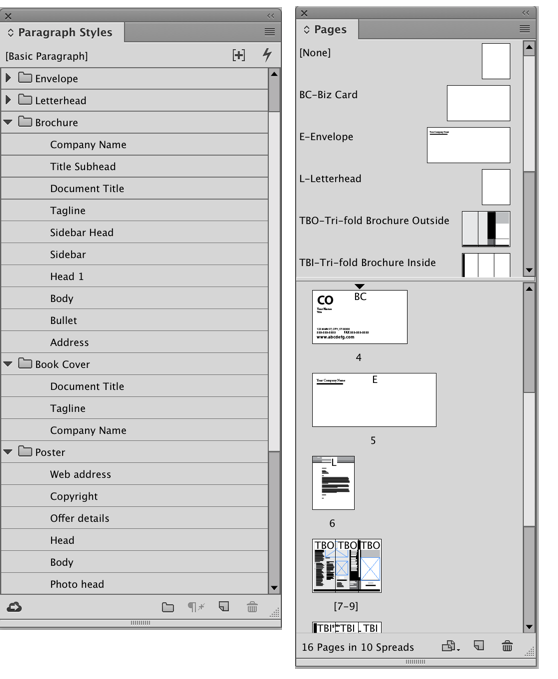 44.2_panels InDesign paragraph styles pages menu