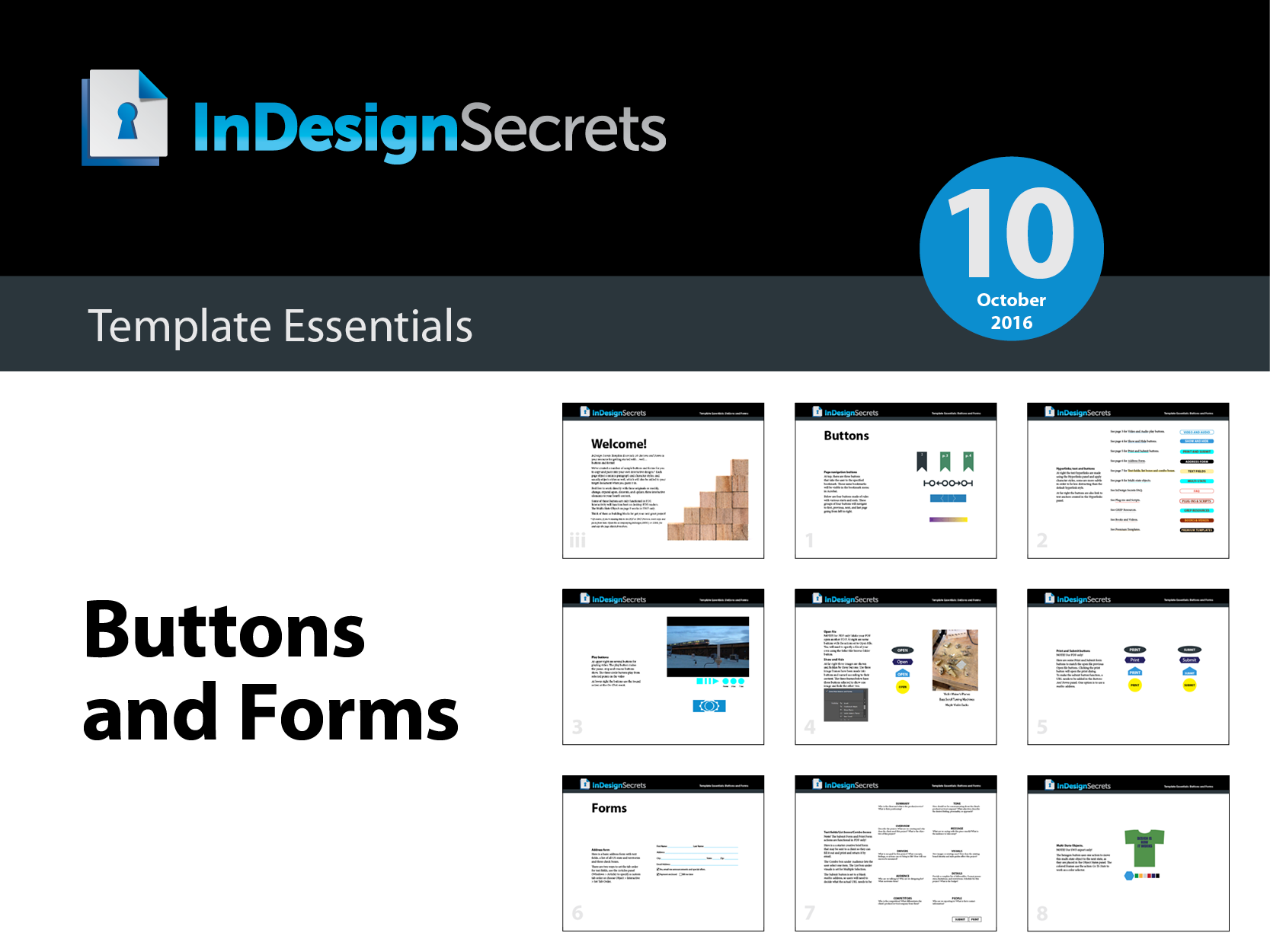 InDesign buttons and forms template essentials