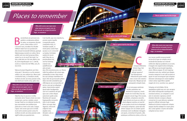 InDesign magazine spread template