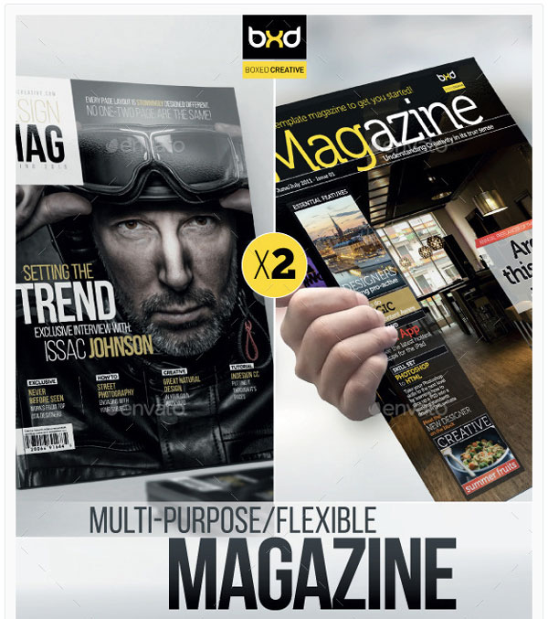 InDesign multi-purpose magazine template cover