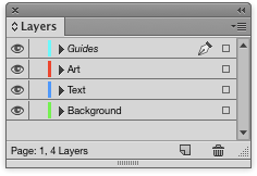 InDesign layers panel
