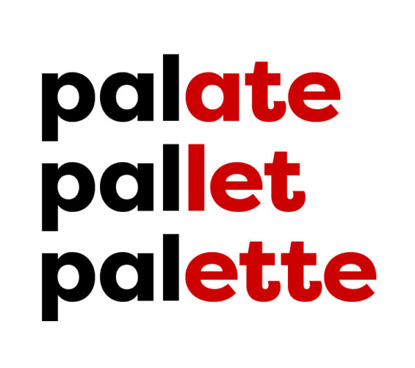 palate pallet palette