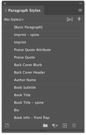 Paragraph styles menu