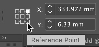Control panel with top right reference point set on proxy